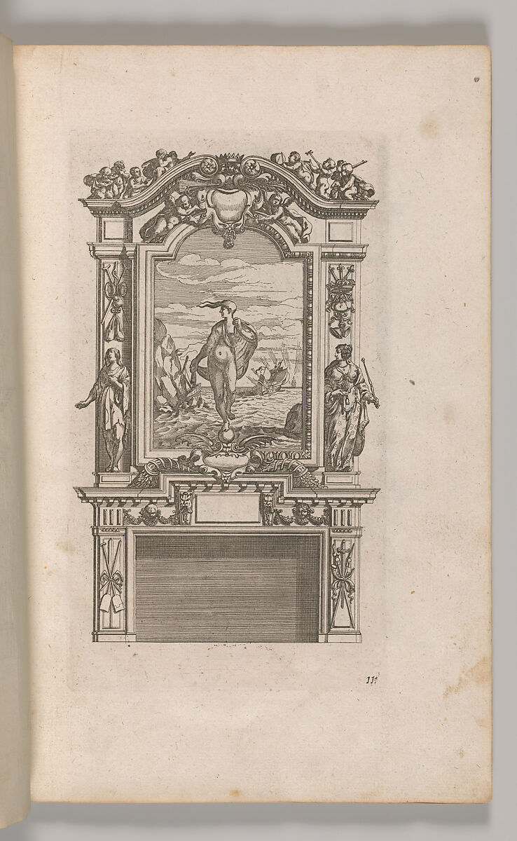Miscellany of 17th-century Ornament Print Series: Examples of Antique Chimneypieces, Cabinets, Gueridons, Tables and Mirrors, in addition to Italian Church Facades, by illustrious architects, or a sequel to S. Bosboom, Jan Barend Elwe (Dutch, active Amsterdam, 1777–1815), Etching and engraving