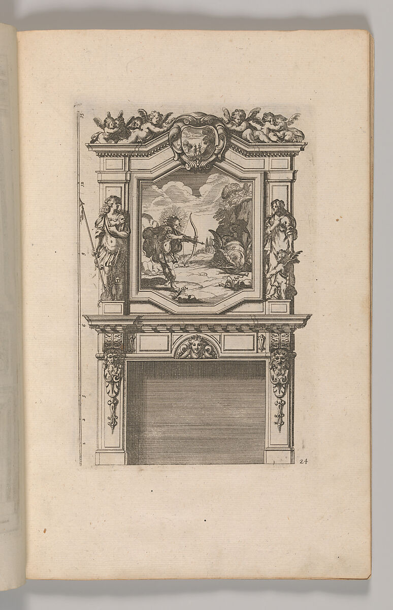Miscellany of 17th-century Ornament Print Series: Examples of Antique Chimneypieces, Cabinets, Gueridons, Tables and Mirrors, in addition to Italian Church Facades, by illustrious architects, or a sequel to S. Bosboom, Jan Barend Elwe (Dutch, active Amsterdam, 1777–1815), Etching and engraving