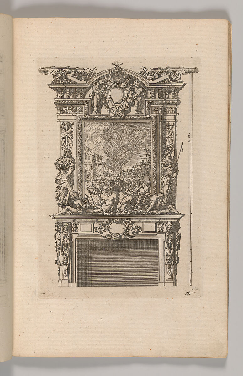 Miscellany of 17th-century Ornament Print Series: Examples of Antique Chimneypieces, Cabinets, Gueridons, Tables and Mirrors, in addition to Italian Church Facades, by illustrious architects, or a sequel to S. Bosboom, Jan Barend Elwe (Dutch, active Amsterdam, 1777–1815), Etching and engraving