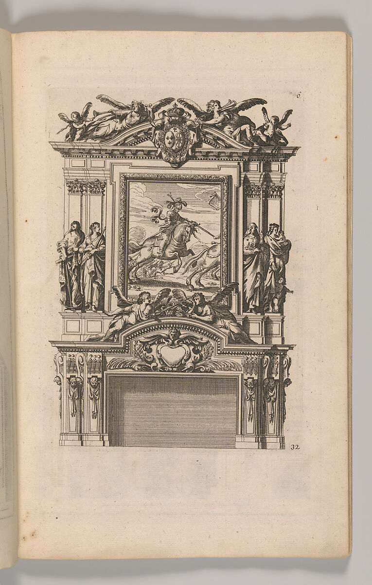 Miscellany of 17th-century Ornament Print Series: Examples of Antique Chimneypieces, Cabinets, Gueridons, Tables and Mirrors, in addition to Italian Church Facades, by illustrious architects, or a sequel to S. Bosboom, Jan Barend Elwe (Dutch, active Amsterdam, 1777–1815), Etching and engraving