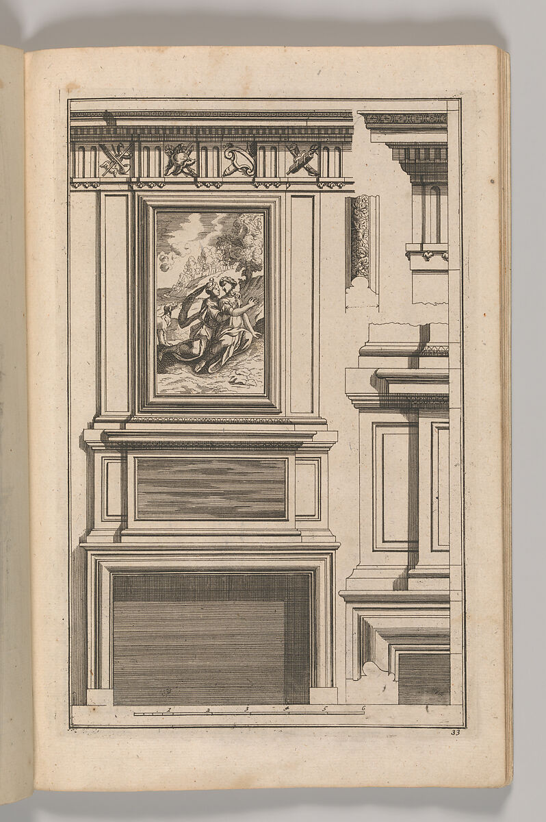 Miscellany of 17th-century Ornament Print Series: Examples of Antique Chimneypieces, Cabinets, Gueridons, Tables and Mirrors, in addition to Italian Church Facades, by illustrious architects, or a sequel to S. Bosboom, Jan Barend Elwe (Dutch, active Amsterdam, 1777–1815), Etching and engraving