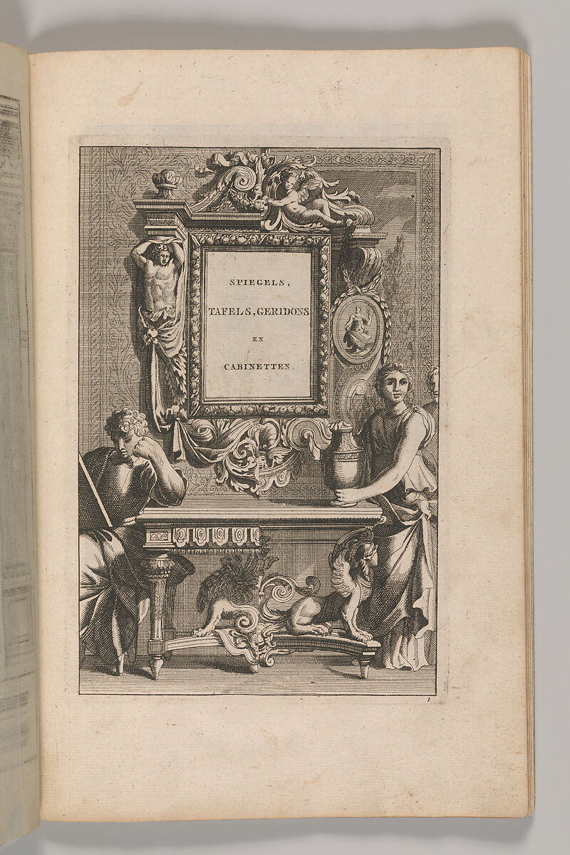 Miscellany of 17th-century Ornament Print Series: Examples of Antique Chimneypieces, Cabinets, Gueridons, Tables and Mirrors, in addition to Italian Church Facades, by illustrious architects, or a sequel to S. Bosboom, Jan Barend Elwe (Dutch, active Amsterdam, 1777–1815), Etching and engraving