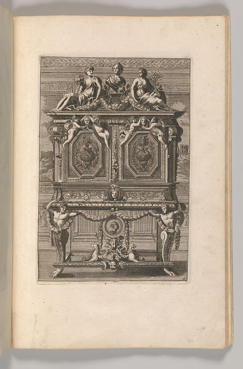 Miscellany of 17th-century Ornament Print Series: Examples of Antique Chimneypieces, Cabinets, Gueridons, Tables and Mirrors, in addition to Italian Church Facades, by illustrious architects, or a sequel to S. Bosboom, Jan Barend Elwe (Dutch, active Amsterdam, 1777–1815), Etching and engraving