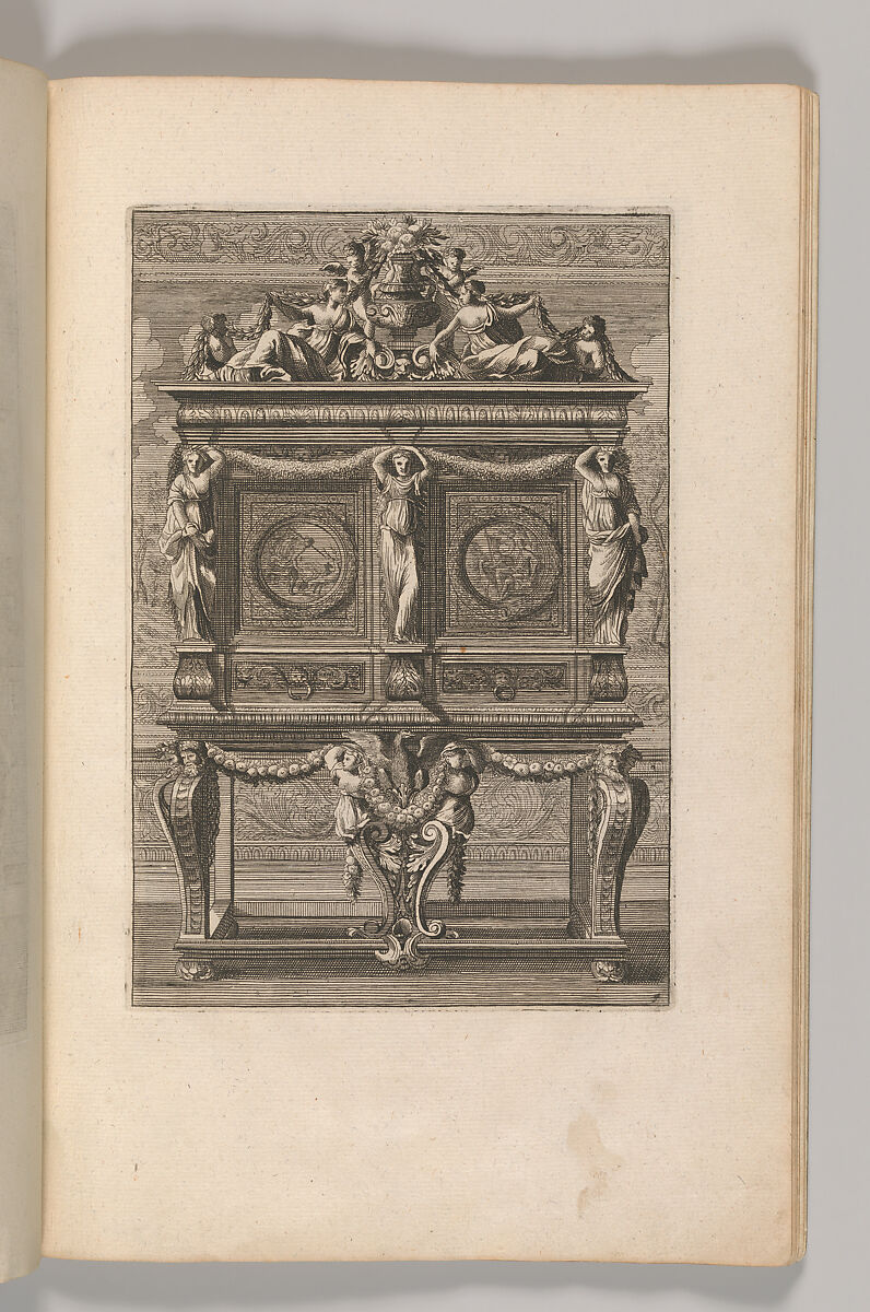 Miscellany of 17th-century Ornament Print Series: Examples of Antique Chimneypieces, Cabinets, Gueridons, Tables and Mirrors, in addition to Italian Church Facades, by illustrious architects, or a sequel to S. Bosboom, Jan Barend Elwe (Dutch, active Amsterdam, 1777–1815), Etching and engraving