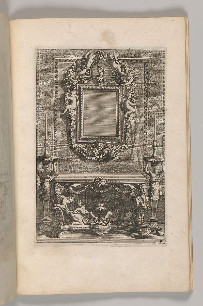 Miscellany of 17th-century Ornament Print Series: Examples of Antique Chimneypieces, Cabinets, Gueridons, Tables and Mirrors, in addition to Italian Church Facades, by illustrious architects, or a sequel to S. Bosboom, Jan Barend Elwe (Dutch, active Amsterdam, 1777–1815), Etching and engraving