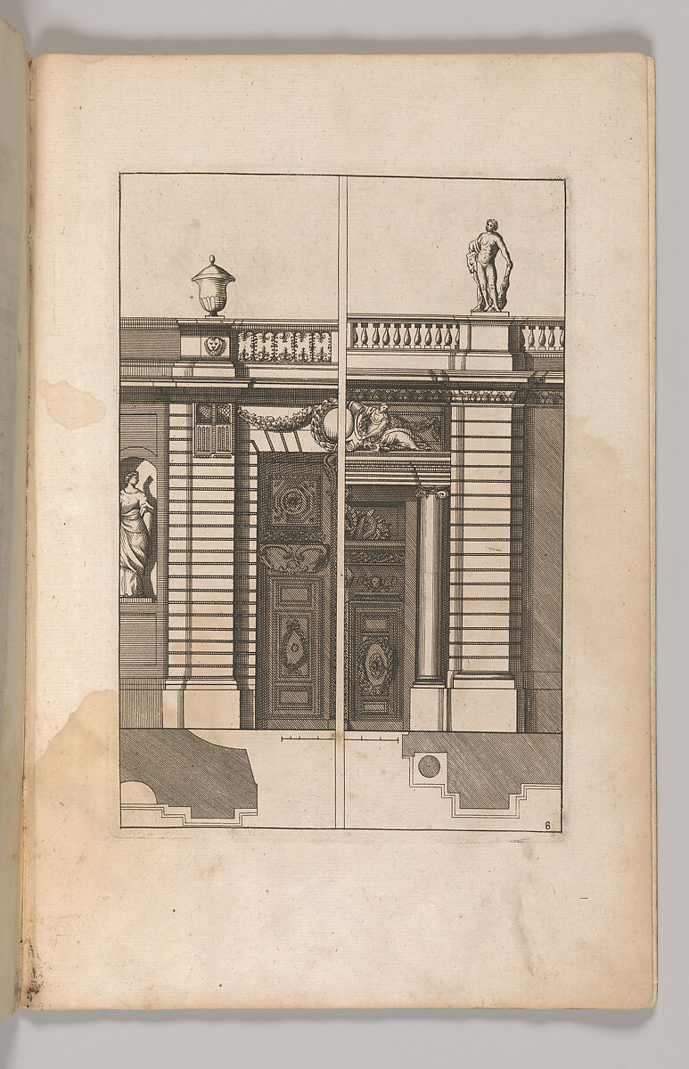 Miscellany of 17th-century Ornament Print Series: Examples of Antique Chimneypieces, Cabinets, Gueridons, Tables and Mirrors, in addition to Italian Church Facades, by illustrious architects, or a sequel to S. Bosboom, Jan Barend Elwe (Dutch, active Amsterdam, 1777–1815), Etching and engraving
