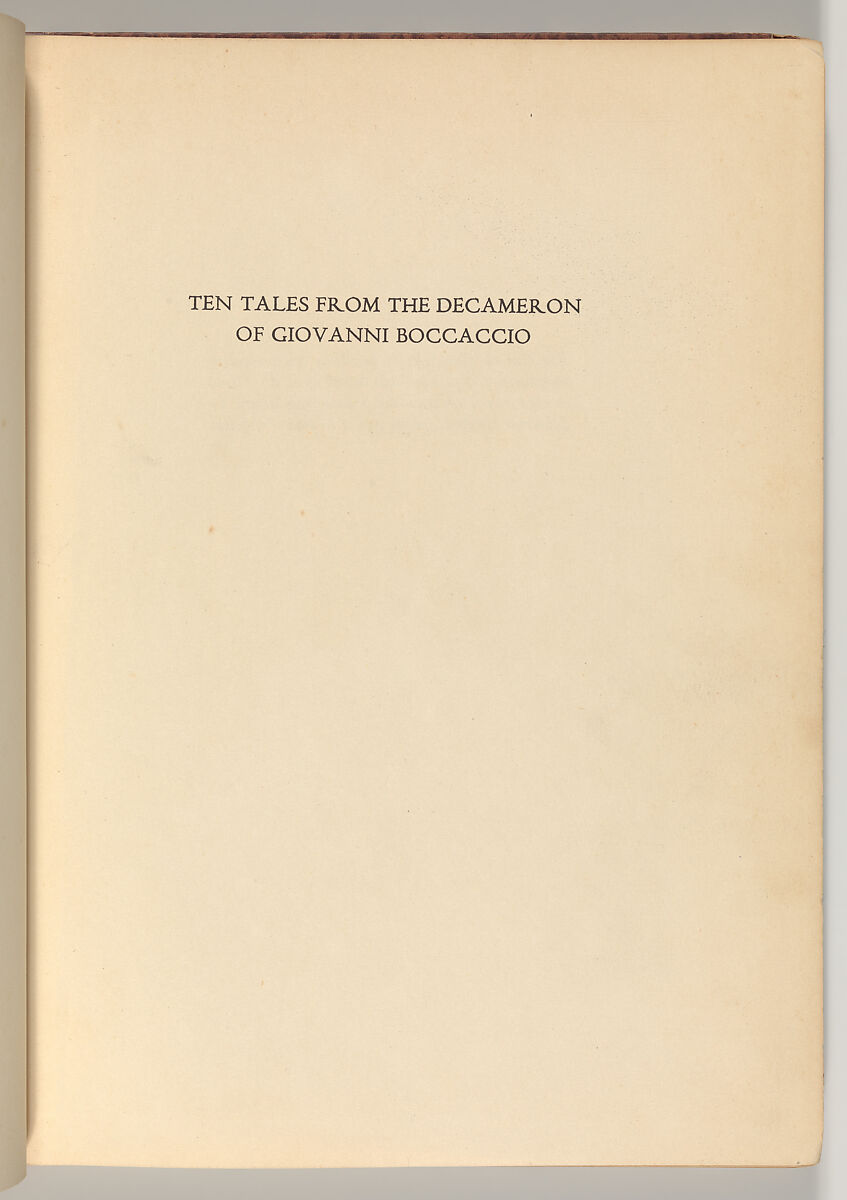 Art Deco Illustrated Books: Ten Tales from the Decameron of Giovanni Boccaccio; Brutus the Fool, Part I., Mabel Charlotte Alleyne (British, Southampton 1896–1961), Illustrations: wood engraving; pen and black ink