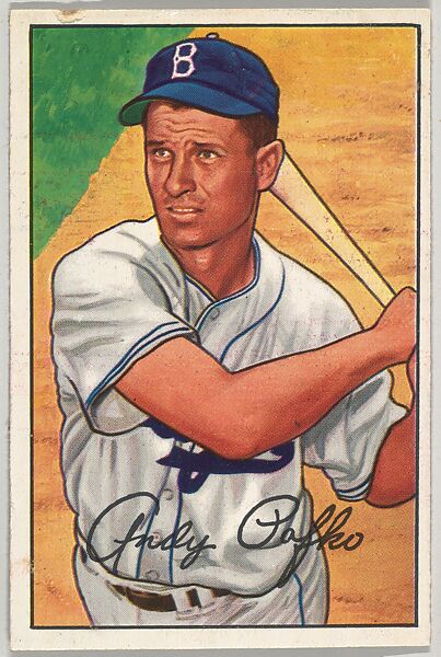 Andy Pafko, Outfield, Brooklyn Dodgers, from Picture Cards, series 6 (R406-6) issued by Bowman Gum, Issued by Bowman Gum Company, Commercial color lithograph 