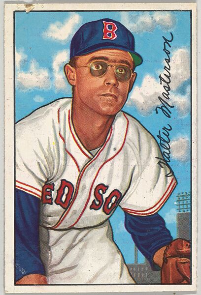 Walt Masterson, Pitcher, Boston Red Sox, from Picture Cards, series 6 (R406-6) issued by Bowman Gum, Issued by Bowman Gum Company, Commercial color lithograph 