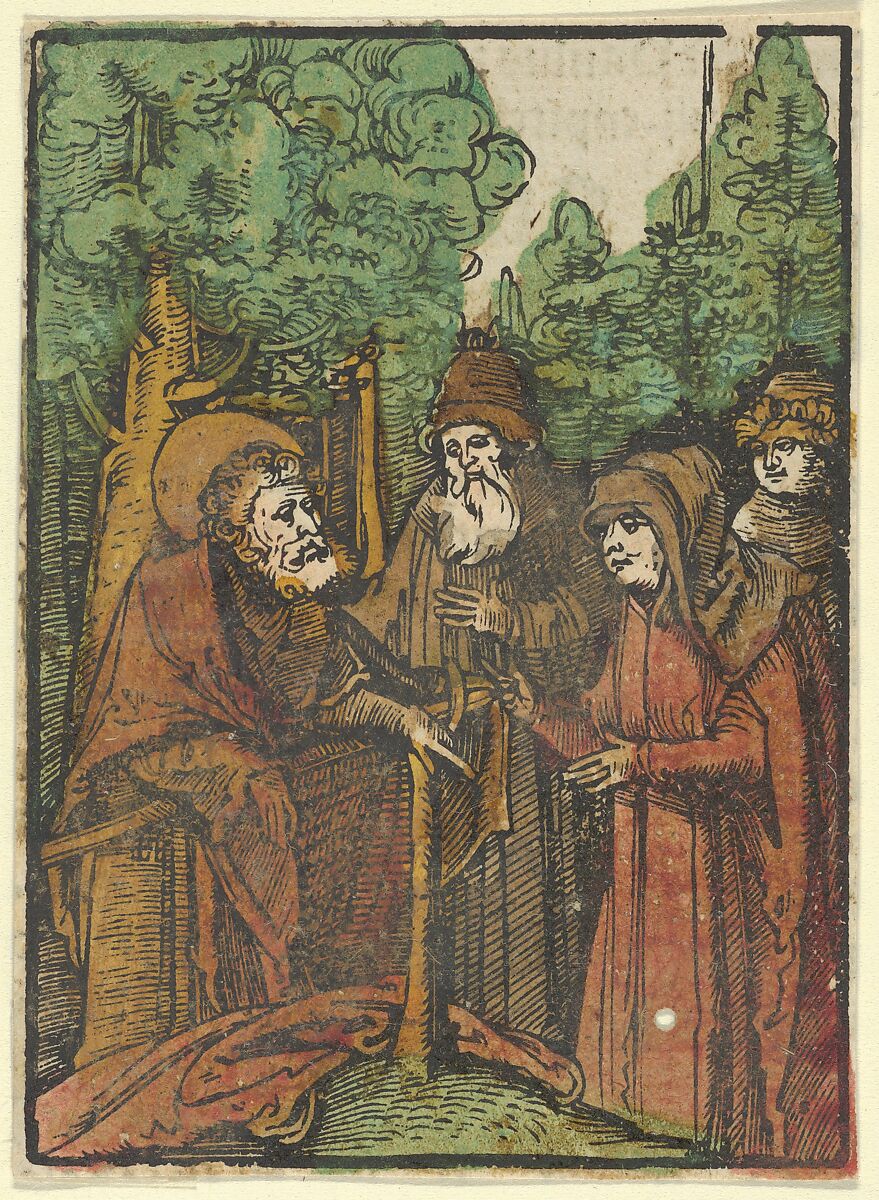 St. John the Baptist Preaching, from Das Plenarium, Hans Schäufelein (German, Nuremberg ca. 1480–ca. 1540 Nördlingen), Woodcut (hand-colored) 