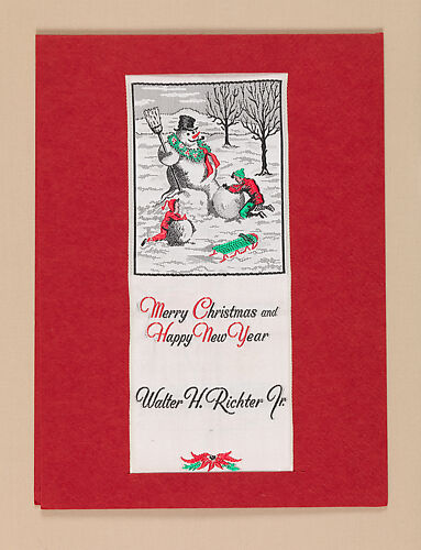 Holiday ribbon featuring scene of snowman