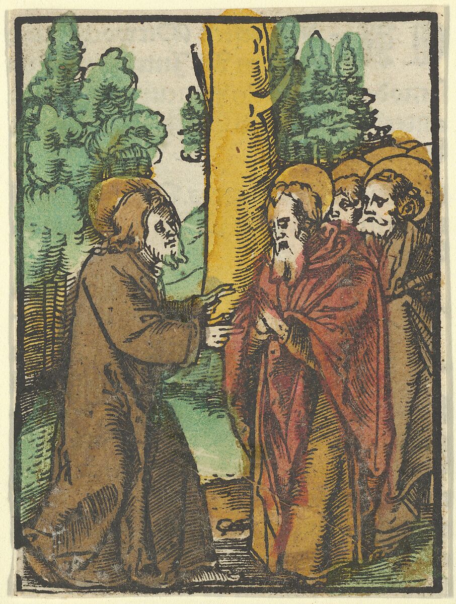 Christ Teaching the Disciples, 1, from Das Plenarium, Hans Schäufelein (German, Nuremberg ca. 1480–ca. 1540 Nördlingen), Woodcut (hand-colored) 