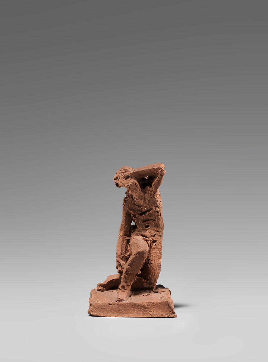 Figural study of a man kneeling, Jacques-Edmé Dumont (Paris 1761–1844), Terracotta, French