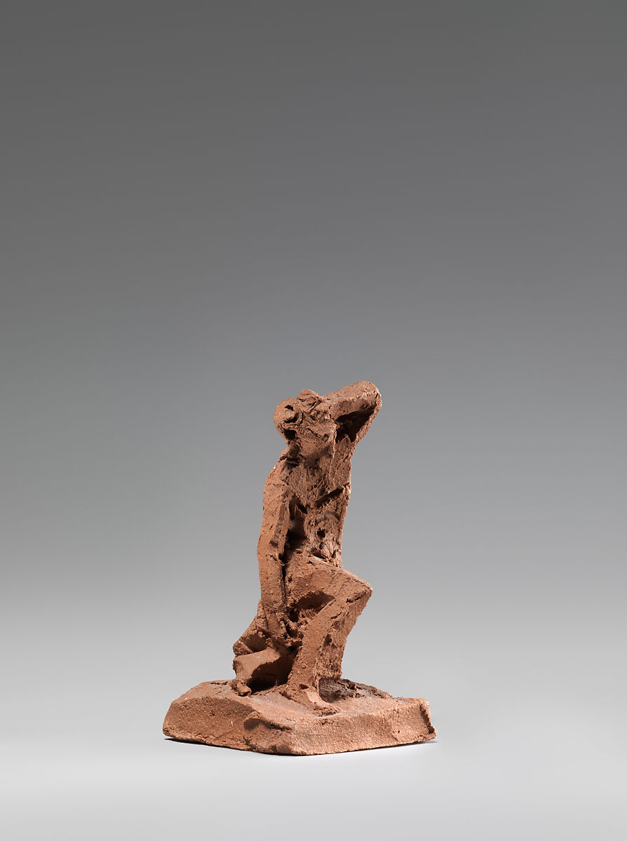 Figural study of a man kneeling, Jacques-Edmé Dumont (Paris 1761–1844), Terracotta, French 