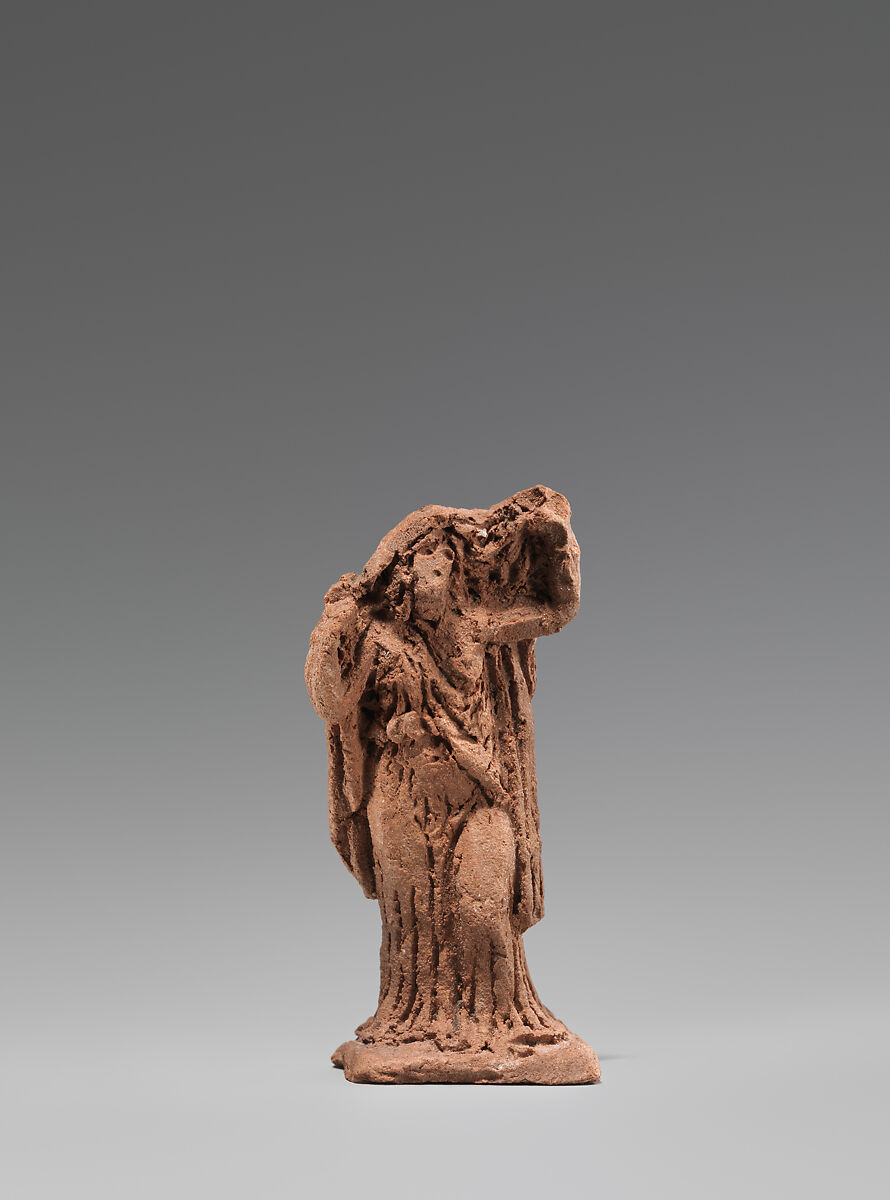 Figural study of a female in draped garments, Jacques-Edmé Dumont (Paris 1761–1844), Terracotta, French