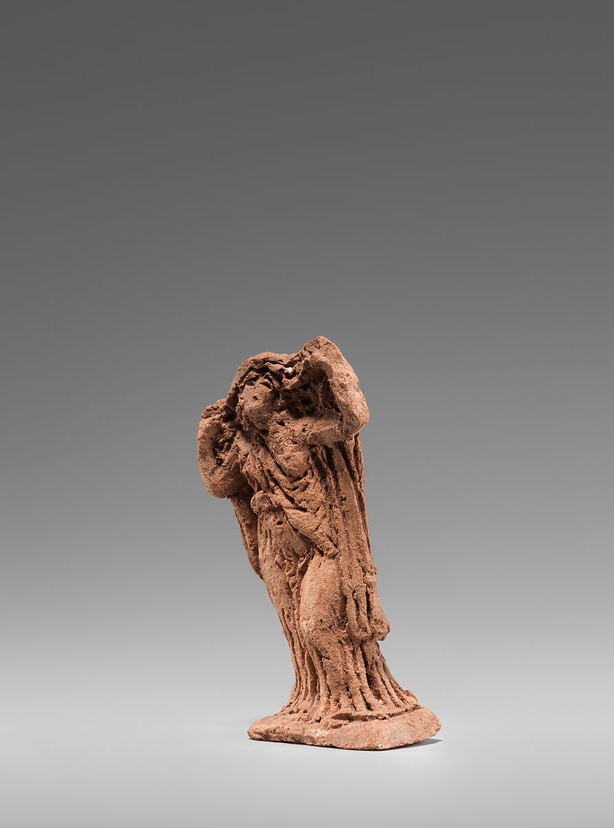 Figural study of a female in draped garments, Jacques-Edmé Dumont (Paris 1761–1844), Terracotta, French 