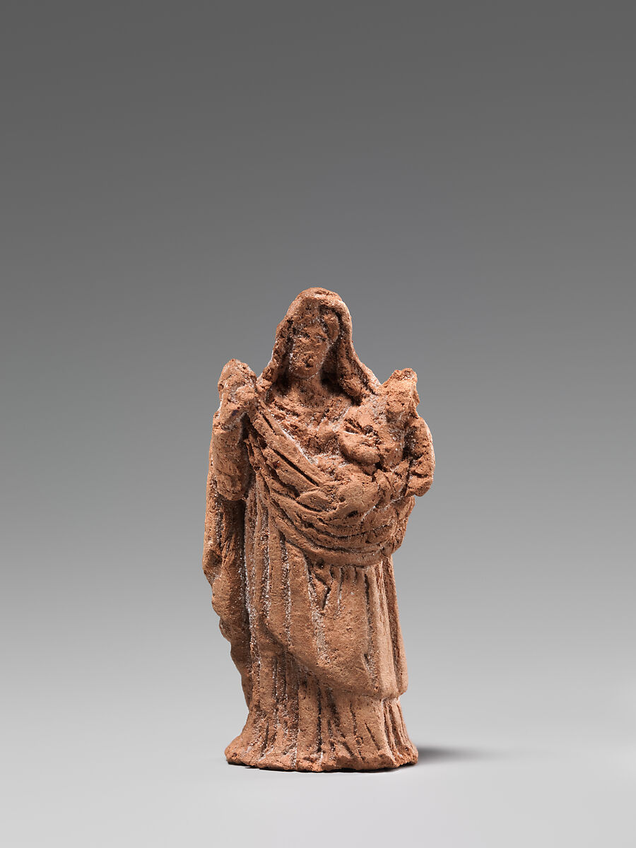 Figural study of a female in draped garments, Jacques-Edmé Dumont (Paris 1761–1844), Terracotta, French