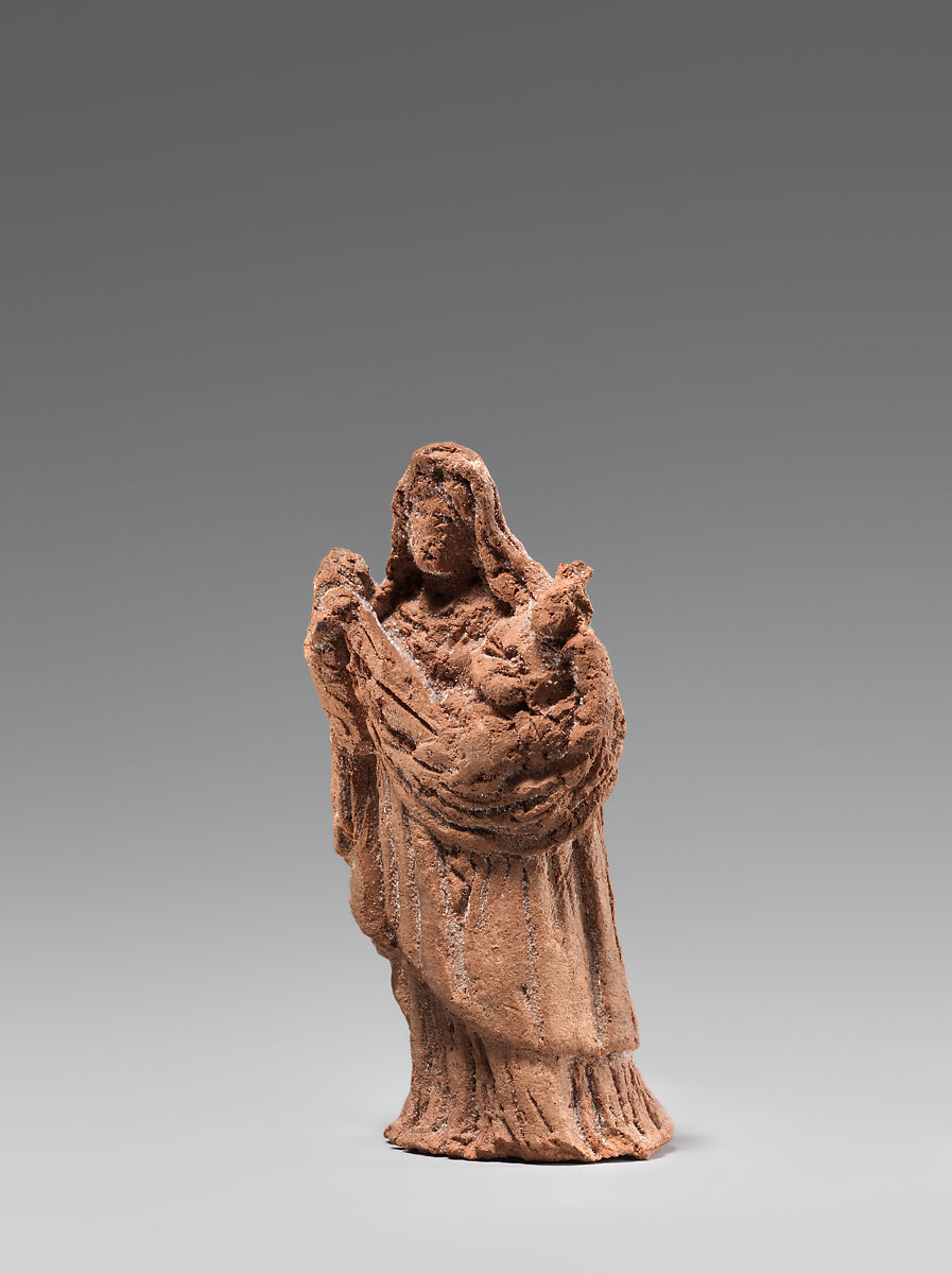 Figural study of a female in draped garments, Jacques-Edmé Dumont (Paris 1761–1844), Terracotta, French 