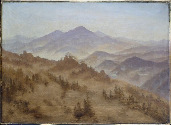 Mountain in the Rising Fog, Caspar David Friedrich (German, Greifswald 1774–1840 Dresden), Oil on canvas 