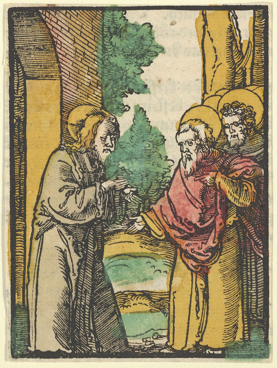 Christ Talking to the Disciples, 3, from Das Plenarium, Hans Schäufelein (German, Nuremberg ca. 1480–ca. 1540 Nördlingen), Woodcut (hand-colored) 
