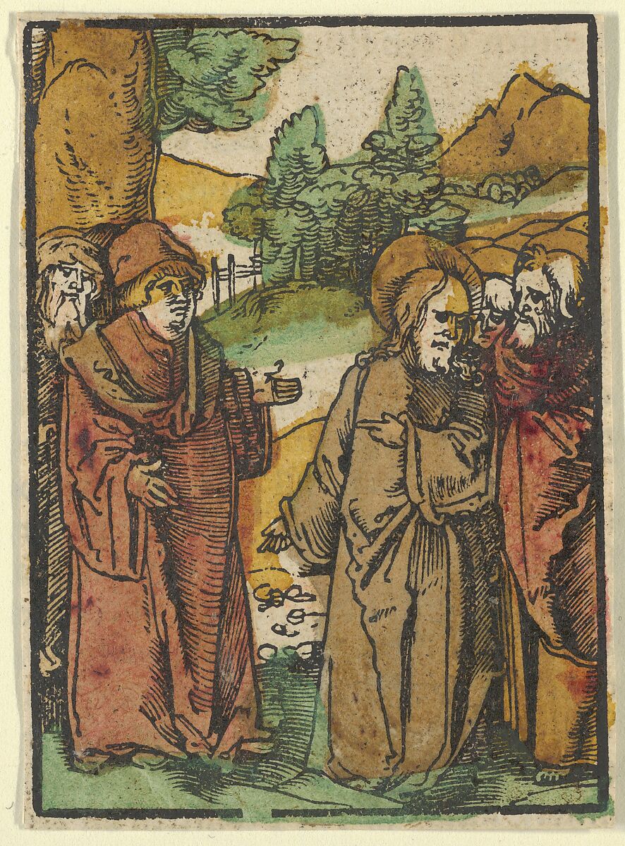 Christ Warning the Disciples of False Prophets, from Das Plenarium, Hans Schäufelein (German, Nuremberg ca. 1480–ca. 1540 Nördlingen), Woodcut (hand-colored) 