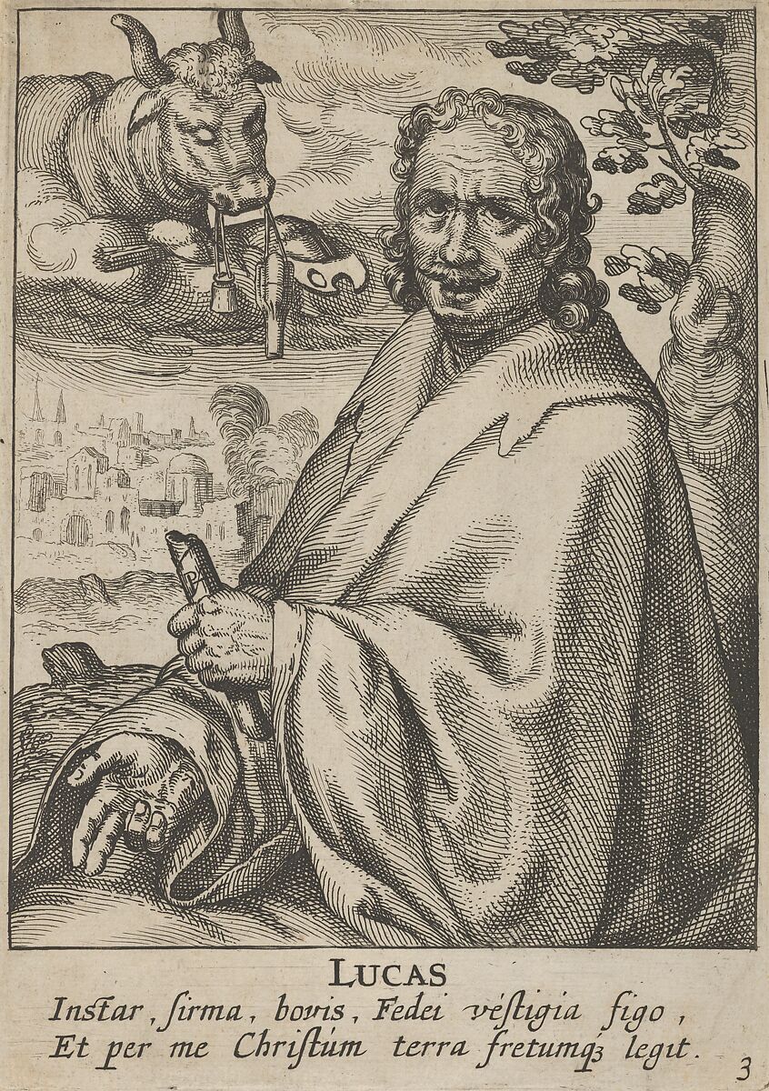 Luke, from The Four Evangelists, Pieter Feddes van Harlingen (Dutch, 1586–1622), Etching 
