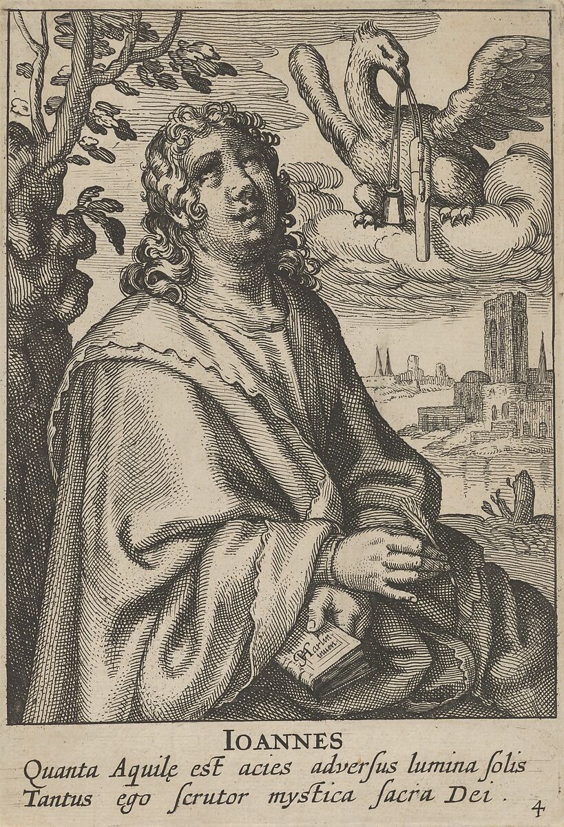John, from The Four Evangelists, Pieter Feddes van Harlingen (Dutch, 1586–1622), Etching 