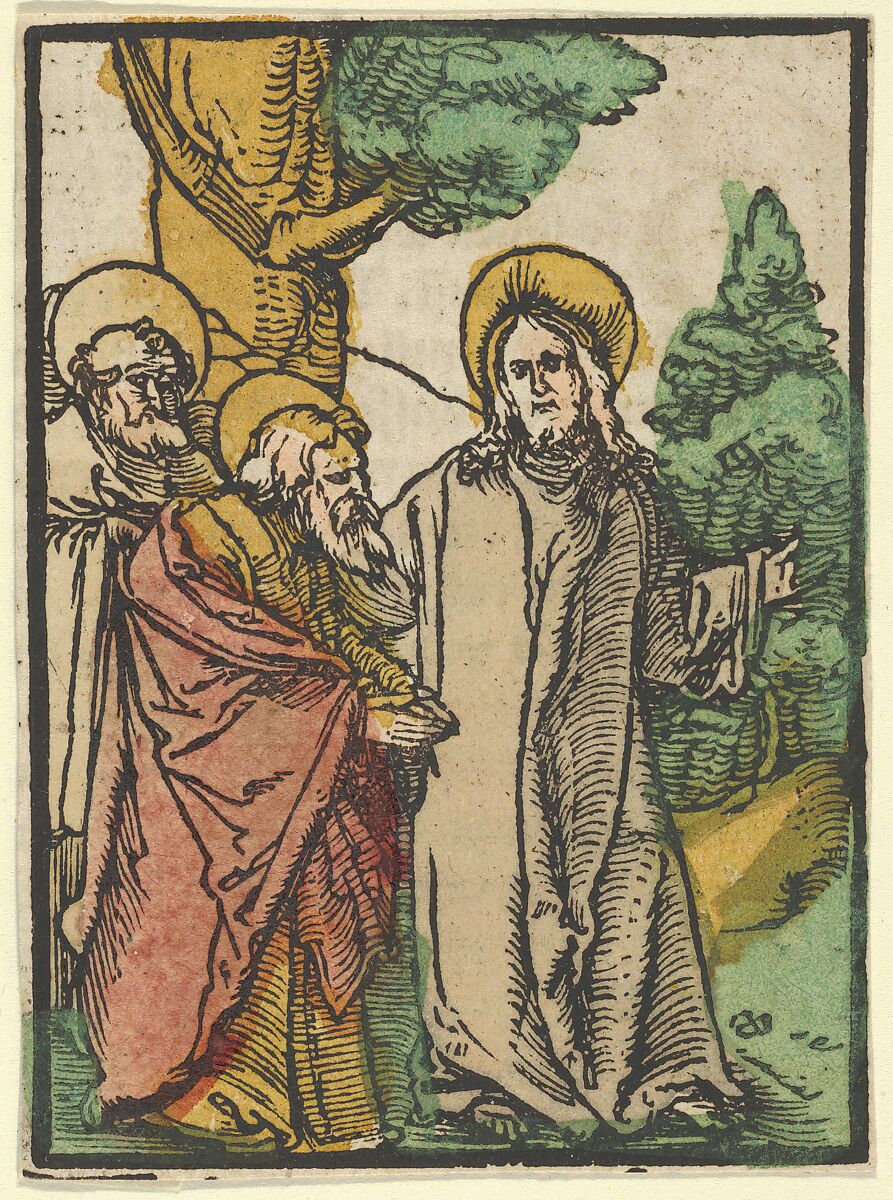 Christ Talking to the Disciples, 5, from Das Plenarium, Hans Schäufelein (German, Nuremberg ca. 1480–ca. 1540 Nördlingen), Woodcut (hand-colored) 