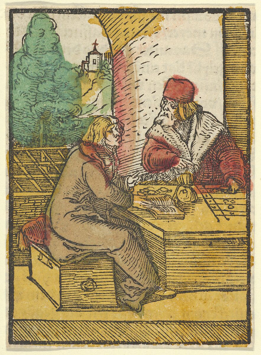 The Parable of the Rich Man and the Housekeeper, 2, from Das Plenarium, Hans Schäufelein (German, Nuremberg ca. 1480–ca. 1540 Nördlingen), Woodcut (hand-colored) 
