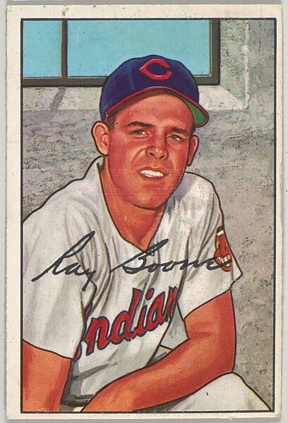 Ray Boone, Shortstop, Cleveland Indians, from Picture Cards, series 6 (R406-6) issued by Bowman Gum, Issued by Bowman Gum Company, Commercial color lithograph 