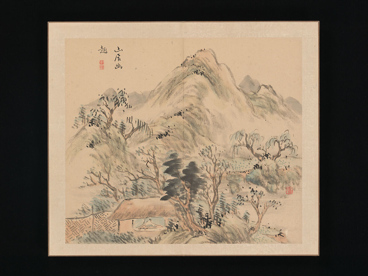 Landscapes of the Four Seasons, Takaku Aigai (Japanese, 1796–1843), Album with twelve leaves; ink and color on paper, Japan