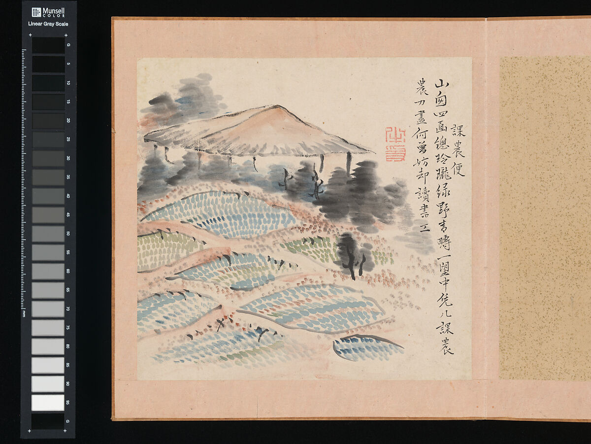 After Ike no Taiga and Yosa Buson’s Ten Conveniences and Ten Pleasures, Copied by Totoki Baigai (Japanese, 1749–1804), Two albums, each with ten leaves; ink and color on paper, Japan