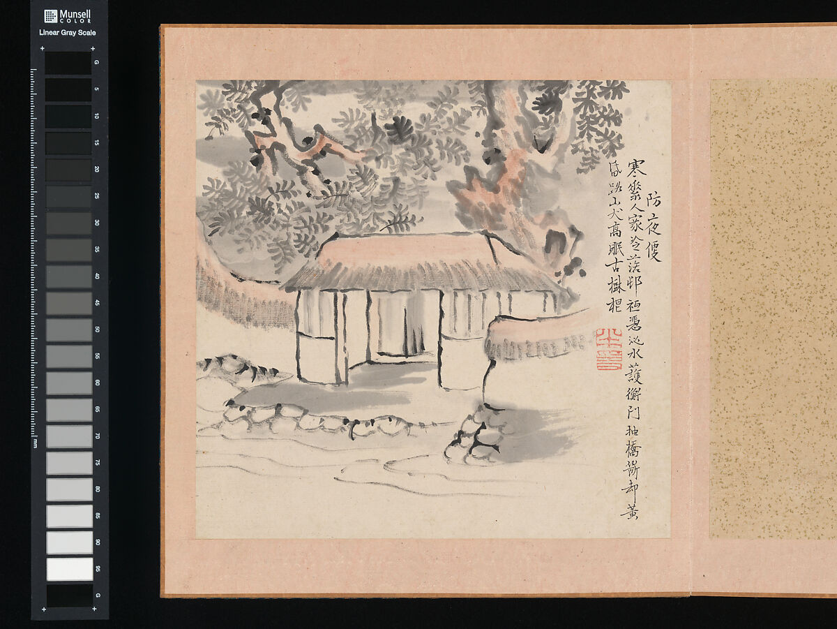 After Ike no Taiga and Yosa Buson’s Ten Conveniences and Ten Pleasures, Copied by Totoki Baigai (Japanese, 1749–1804), Two albums, each with ten leaves; ink and color on paper, Japan