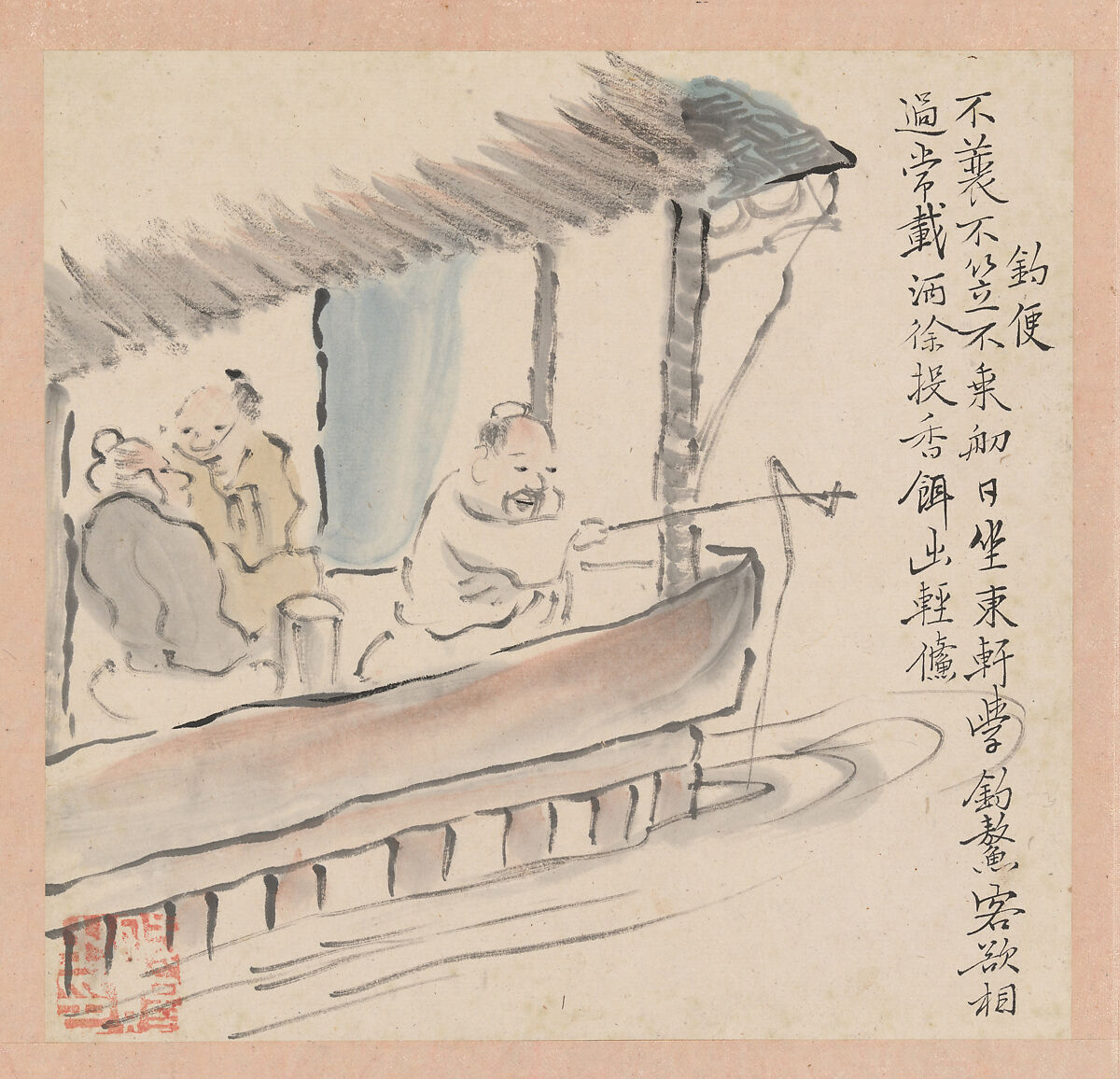 After Ike no Taiga and Yosa Buson’s Ten Conveniences and Ten Pleasures, Copied by Totoki Baigai (Japanese, 1749–1804), Two albums, each with ten leaves; ink and color on paper, Japan 