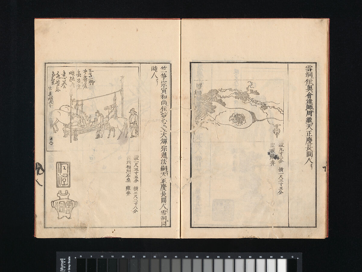 Collection of Japanese 
Paintings, Tani Bunchō (Japanese, 1763–1840), Eight woodblock printed books; ink and color on paper, Japan