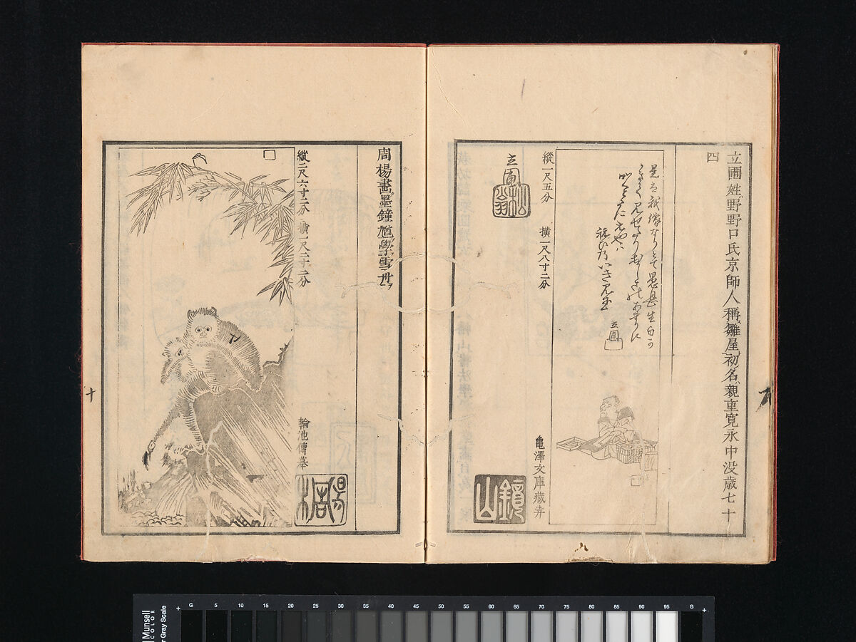 Collection of Japanese 
Paintings, Tani Bunchō (Japanese, 1763–1840), Eight woodblock printed books; ink and color on paper, Japan