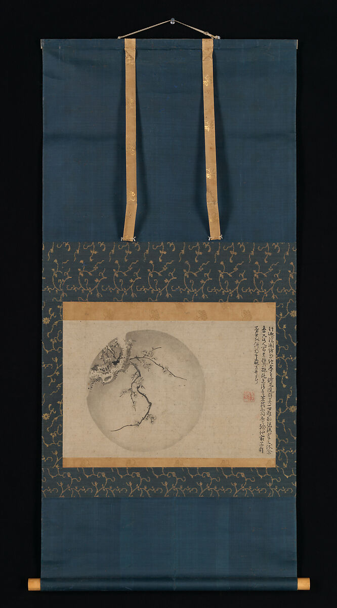 Plum Blossoms, Motsurin Jōtō (Bokusai) (Japanese, died 1492), Hanging scroll; ink on paper, Japan