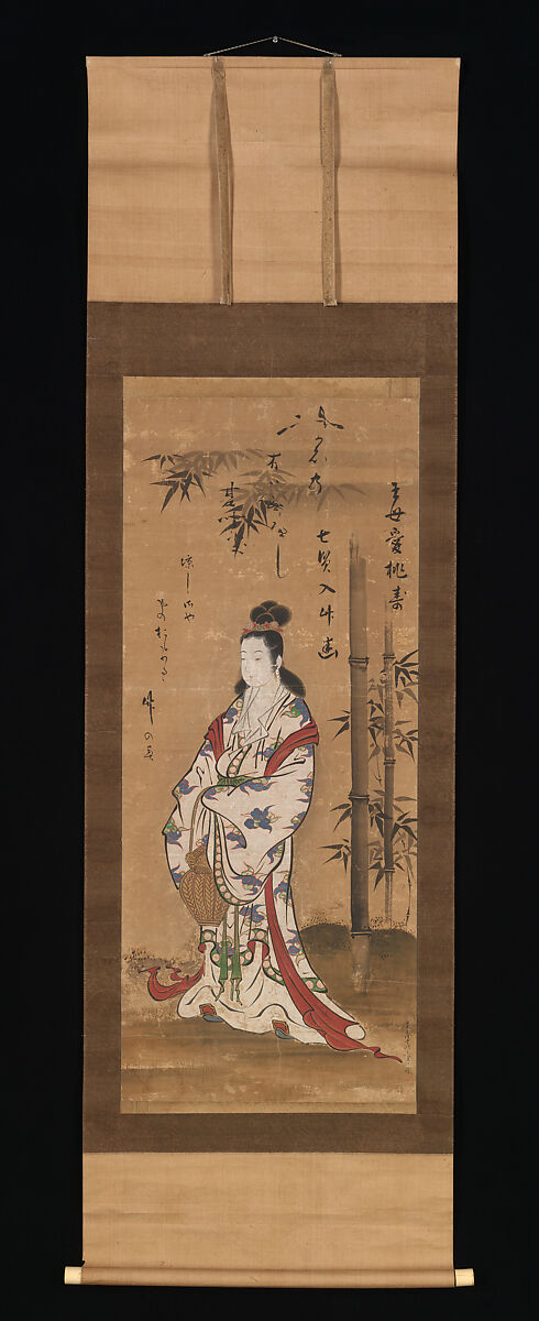 Gyoran Kannon, Miyagawa Chōshun (Japanese, 1683–1753), Hanging scroll; ink and color on paper, Japan