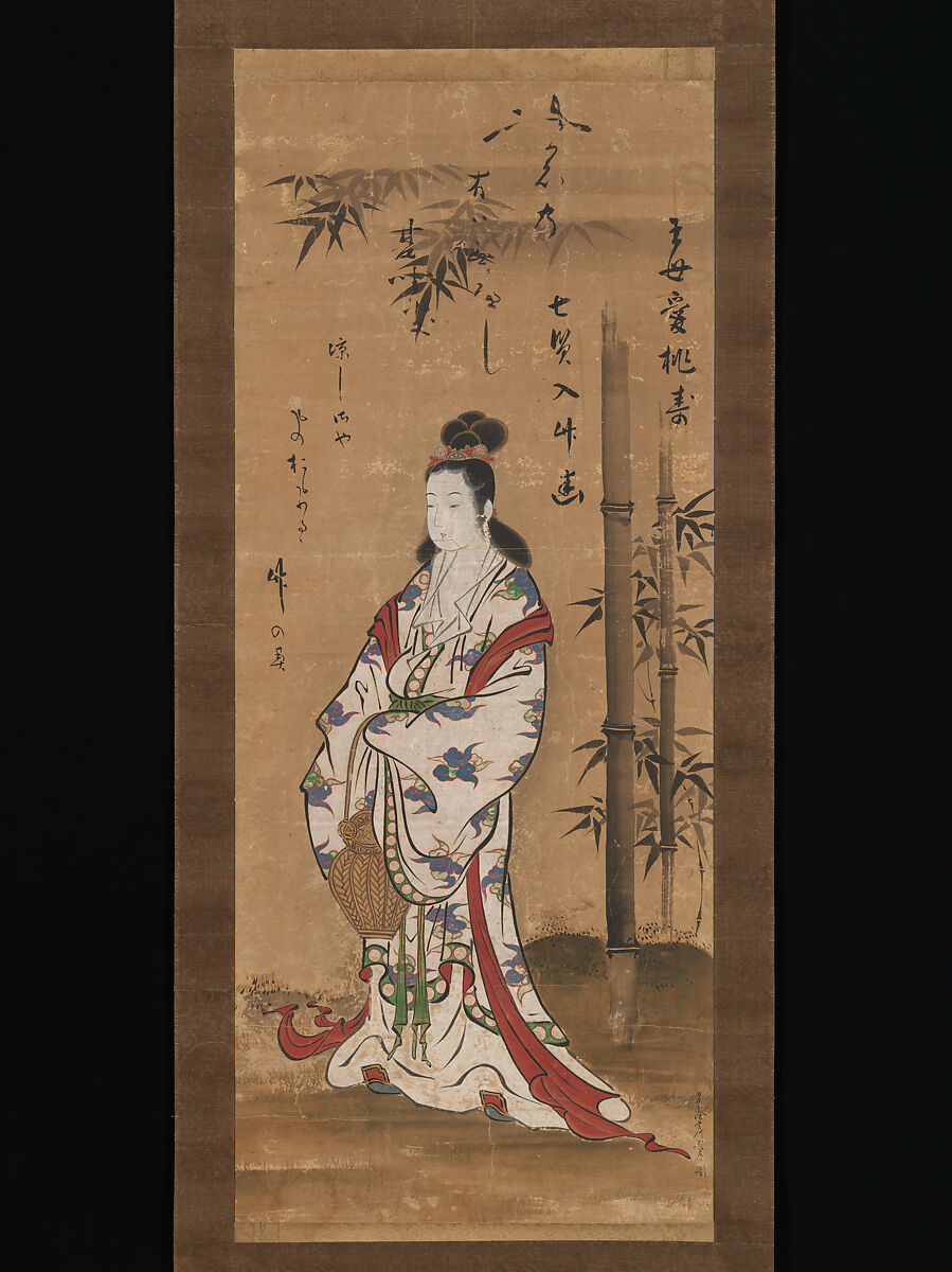 Gyoran Kannon, Miyagawa Chōshun (Japanese, 1683–1753), Hanging scroll; ink and color on paper, Japan 
