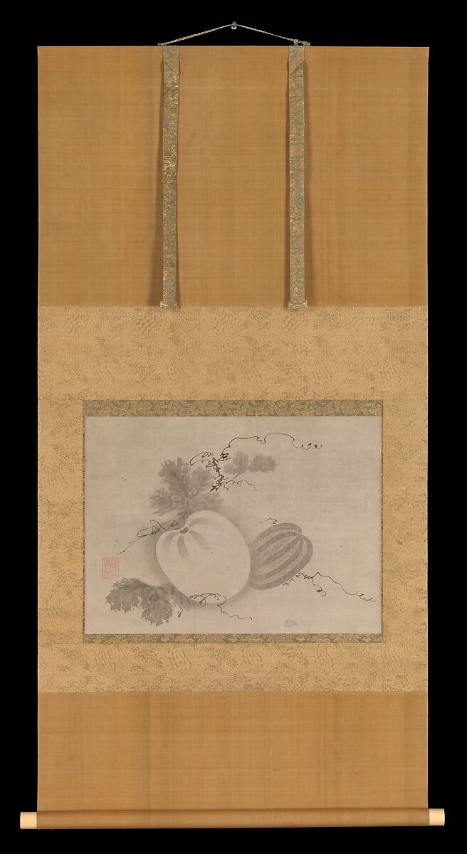 Melons, Yamada Dōan (Japanese, second half of the 16th century), Hanging scroll; ink on paper, Japan