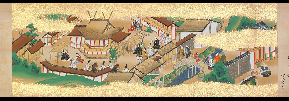 Festivities of the Twelve Months: “Sannō Hiyoshi Festivals Held on the Day of the Monkey in the Mid-Fourth Month”; Festivities of the Twelve Months: “Sumō Wrestling at Matsuno’o Shrine during the Hassaku Festival on the First Day of the Eighth Month”, Two handscrolls; ink, color and gold on paper, Japan