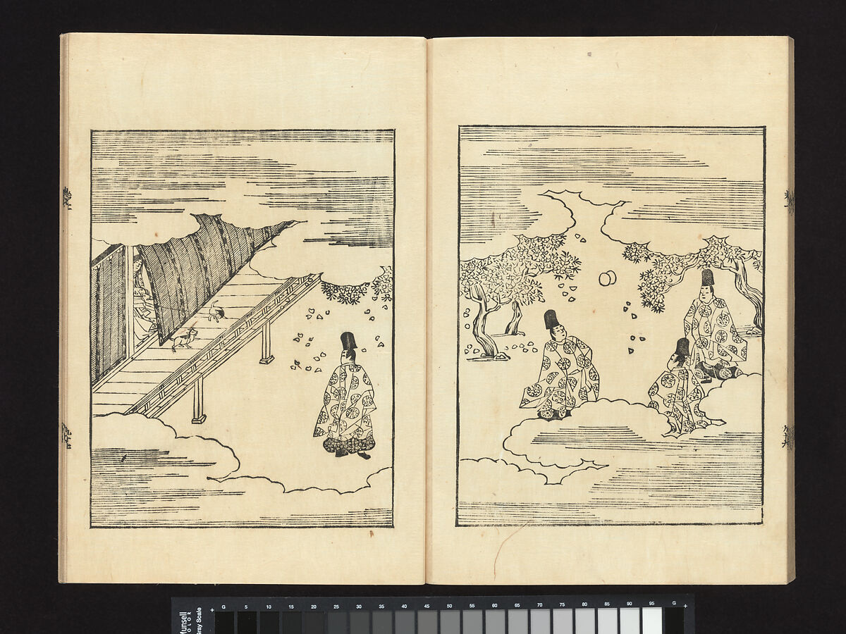 The Illustrated Tale of Genji, Yamamoto Shunshō (Japanese, 1610–1682), Twenty-four woodblock-printed volumes; ink on paper, Japan