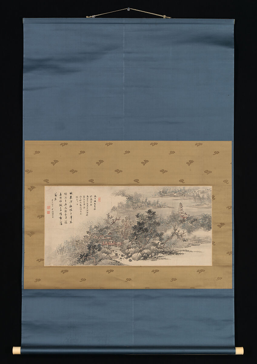 Farewell Gift to Tani Bunji, Okada Hankō (Japanese, 1782–1846), Hanging scroll; ink and color on paper, Japan