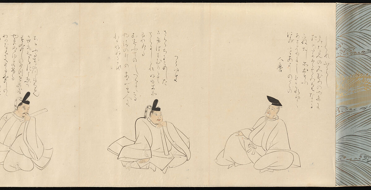 The Thirty-Six Poetic Immortals, Sakai Hōitsu (Japanese, 1761–1828), Handscroll; ink and color on paper, Japan