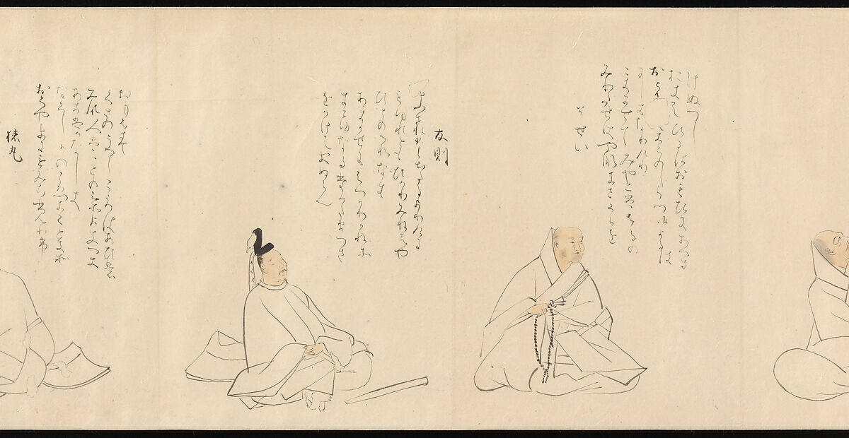 The Thirty-Six Poetic Immortals, Sakai Hōitsu (Japanese, 1761–1828), Handscroll; ink and color on paper, Japan