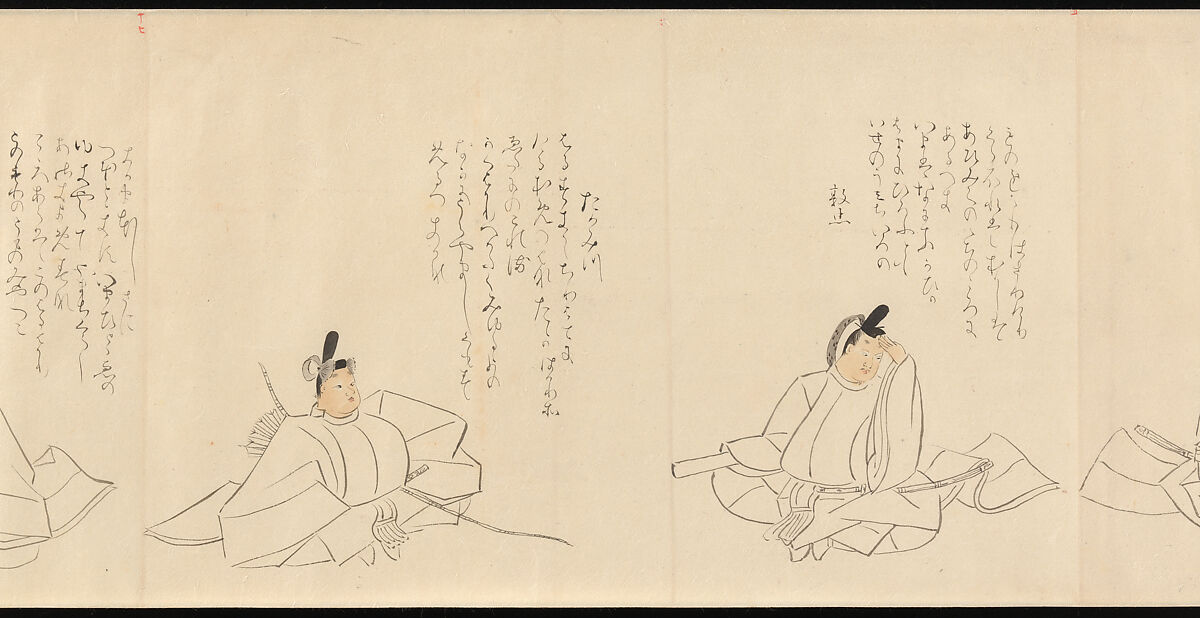 The Thirty-Six Poetic Immortals, Sakai Hōitsu (Japanese, 1761–1828), Handscroll; ink and color on paper, Japan