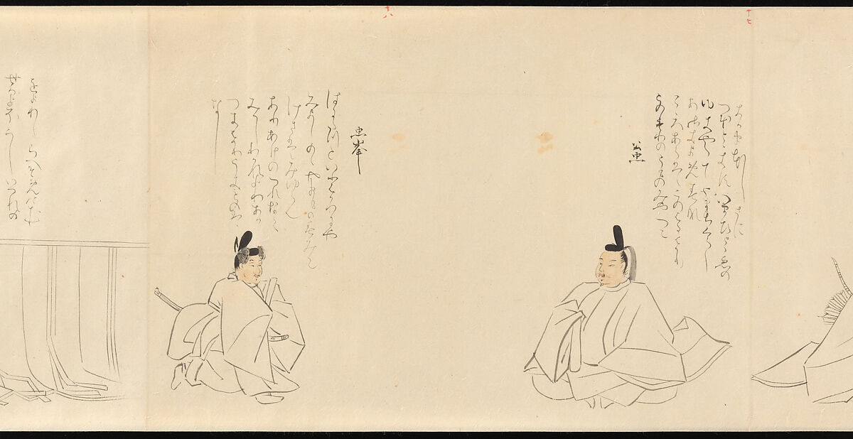 The Thirty-Six Poetic Immortals, Sakai Hōitsu (Japanese, 1761–1828), Handscroll; ink and color on paper, Japan