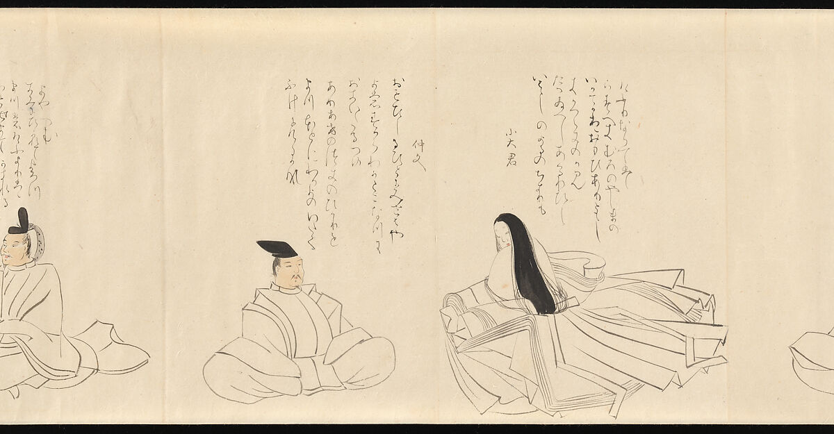 The Thirty-Six Poetic Immortals, Sakai Hōitsu (Japanese, 1761–1828), Handscroll; ink and color on paper, Japan