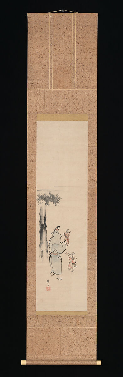 Puppeteer, Teisai Hokuba (Japanese, 1771–1844), Hanging scroll; ink and color on paper, Japan