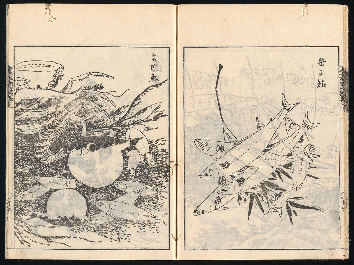 Collected Manual of Paintings, Hanabusa Ippō (Japanese, 1691–1760), Three woodblock printed books; ink on paper, Japan